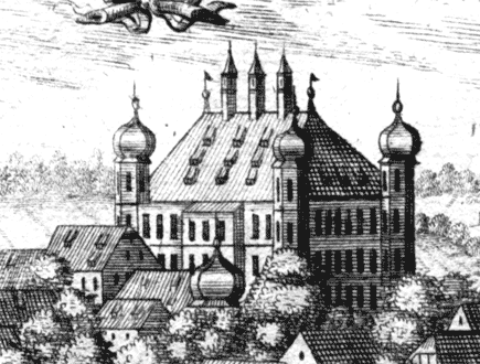 Ausschnitt "Schloß und Hoff=March Weickertshoffen" Stich von Michael Wening, um 1700